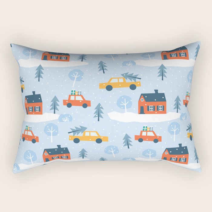 Winter village  Rectangular Pillow Gallery Image 2