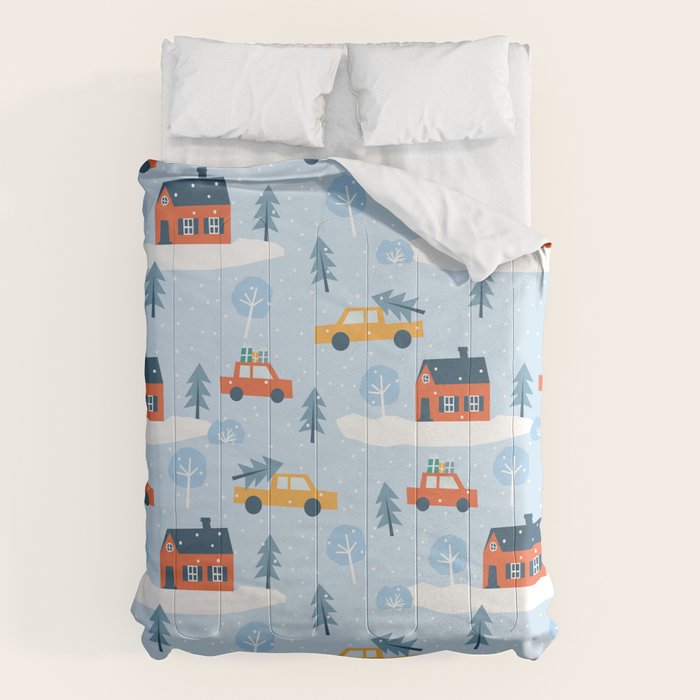 Winter village  Comforter Gallery Image 1