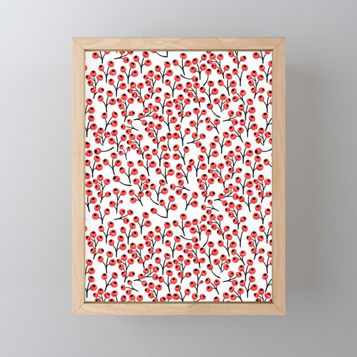 Christmas red fruit - pattern no 4 Mini Art Print Gallery Image 1
