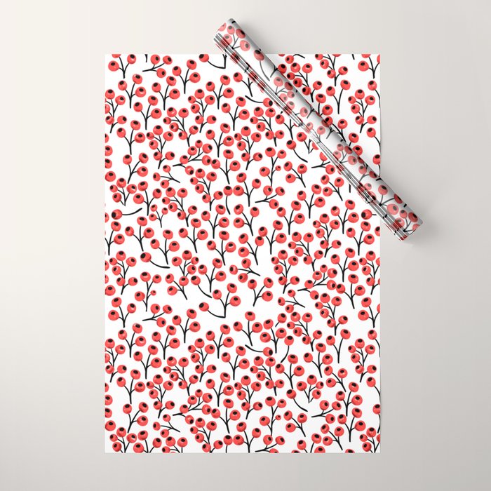 Christmas red fruit - pattern no 4 Wrapping Paper Gallery Image 1