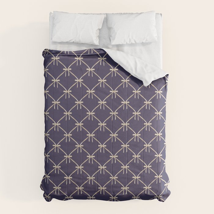 Bows & Ribbons Pattern XXXII Dark Lavender Purple Comforter Gallery Image 1
