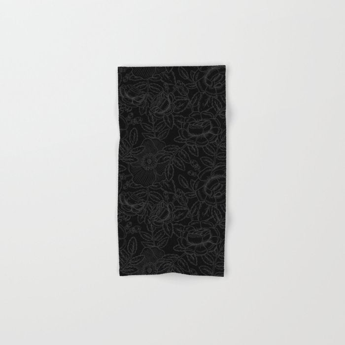 Gothic Country Rose in Black Bath Towel Gallery Image 1