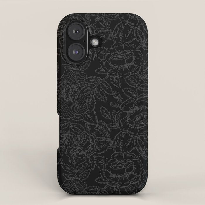 Gothic Country Rose in Black iPhone Case Gallery Image 1