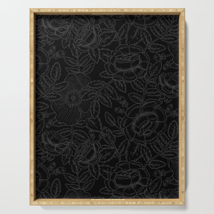 Gothic Country Rose in Black Serving Tray Gallery Image 1