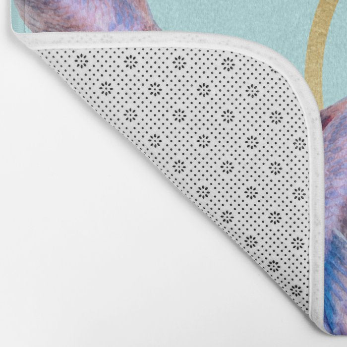 HullaHoops, Eclectic Colorful Fish Graphic Design, Animals Gold Rings Surrealism Quirky Bath Mat Gallery Image 2
