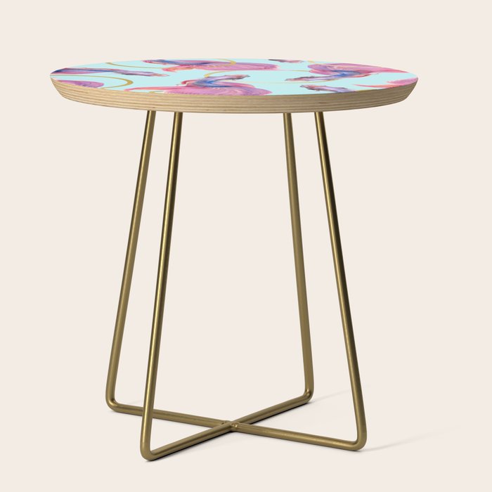 HullaHoops, Eclectic Colorful Fish Graphic Design, Animals Gold Rings Surrealism Quirky Side Table Gallery Image 1