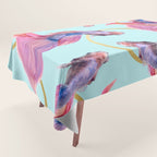 HullaHoops, Eclectic Colorful Fish Graphic Design, Animals Gold Rings Surrealism Quirky Tablecloth Gallery Image 1