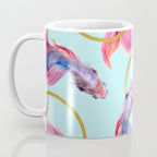 HullaHoops, Eclectic Colorful Fish Graphic Design, Animals Gold Rings Surrealism Quirky Coffee Mug Gallery Image 3