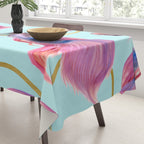 HullaHoops, Eclectic Colorful Fish Graphic Design, Animals Gold Rings Surrealism Quirky Tablecloth Gallery Image 3