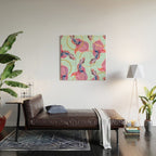 HullaHoops, Eclectic Colorful Fish Graphic Design, Animals Gold Rings Surrealism Quirky Wood Wall Art Gallery Image 2