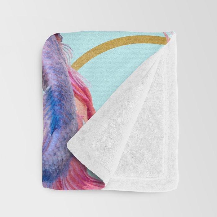 HullaHoops, Eclectic Colorful Fish Graphic Design, Animals Gold Rings Surrealism Quirky Throw Blanket Gallery Image 3