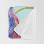 HullaHoops, Eclectic Colorful Fish Graphic Design, Animals Gold Rings Surrealism Quirky Throw Blanket Gallery Image 3