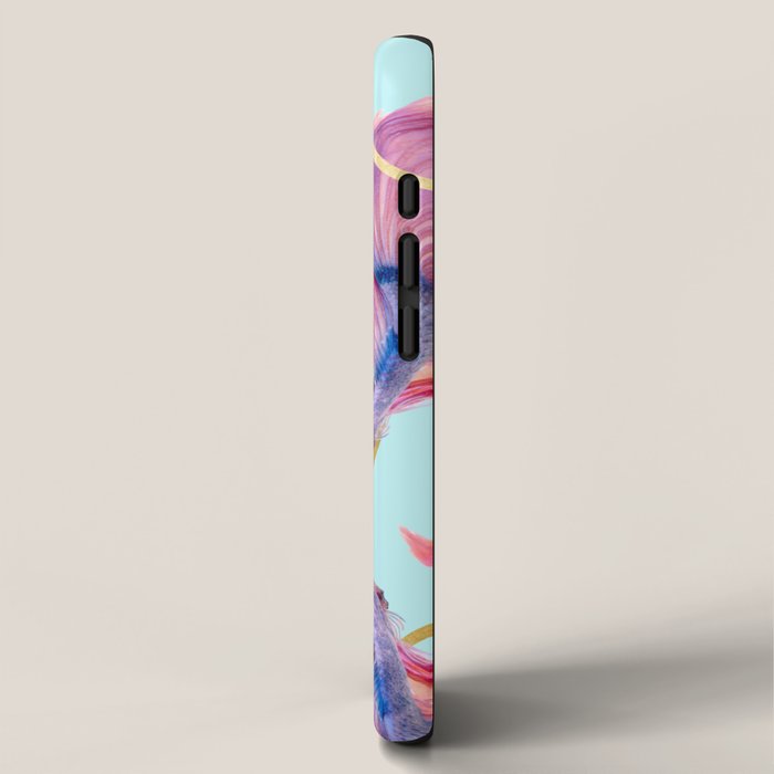 HullaHoops, Eclectic Colorful Fish Graphic Design, Animals Gold Rings Surrealism Quirky iPhone Case Gallery Image 2