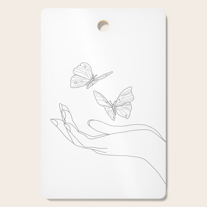 Butterflies on the Palm of the Hand Cutting Board Gallery Image 1
