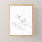 Butterflies on the Palm of the Hand Mini Art Print Gallery Image 1