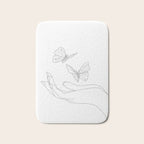 Butterflies on the Palm of the Hand Bath Mat Gallery Image 1