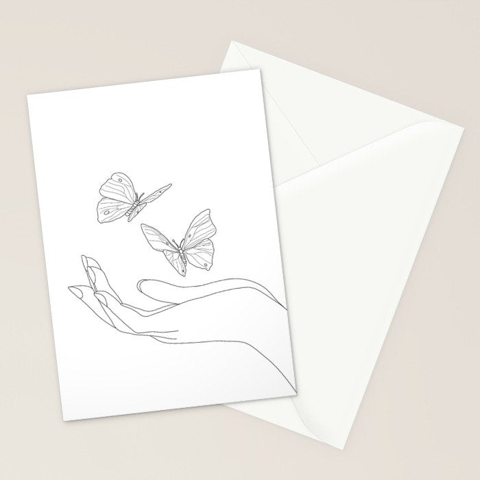 Butterflies on the Palm of the Hand Stationery Card Gallery Image 2