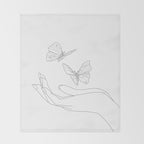 Butterflies on the Palm of the Hand Throw Blanket Gallery Image 2