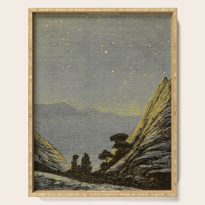 Astronomy for amateurs - 1904 Star Night Sky Landscape Serving Tray Gallery Image 1