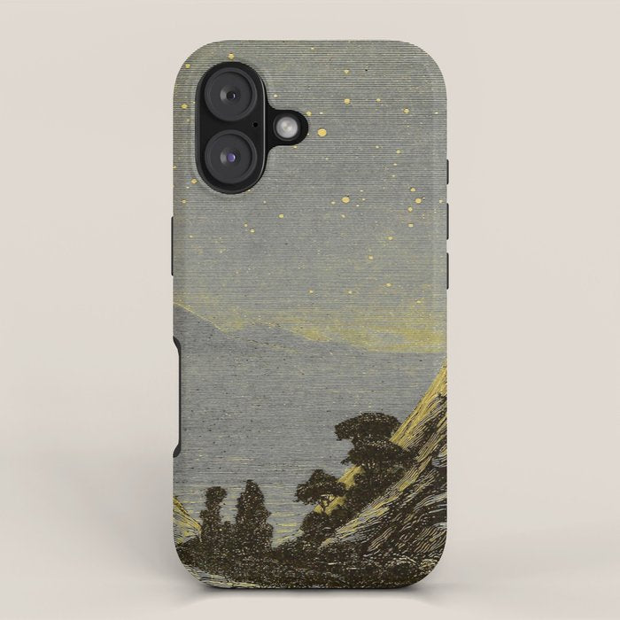 Astronomy for amateurs - 1904 Star Night Sky Landscape iPhone Case Gallery Image 1
