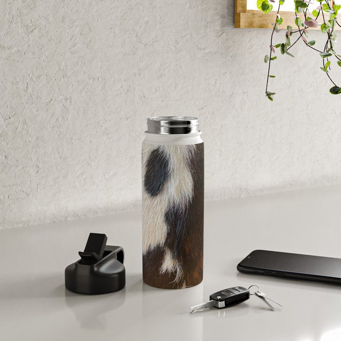 Cowhide Farmhouse Decor  Water Bottle Gallery Image 4