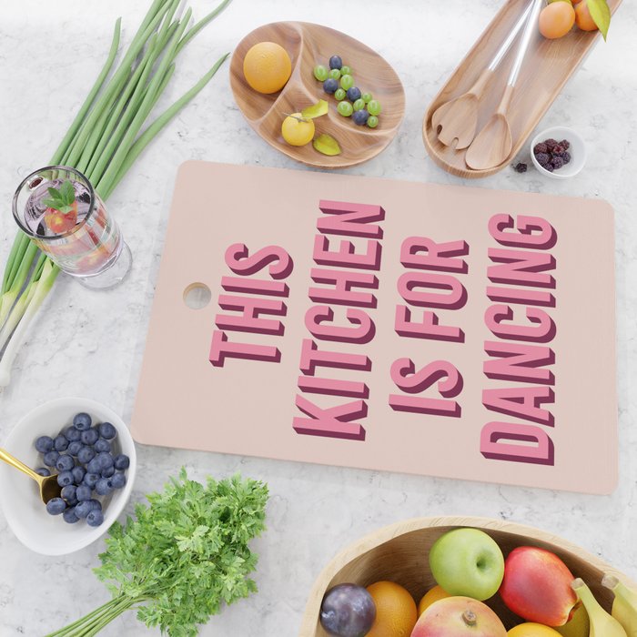 This Kitchen Is For Dancing (Pink) Cutting Board Gallery Image 2
