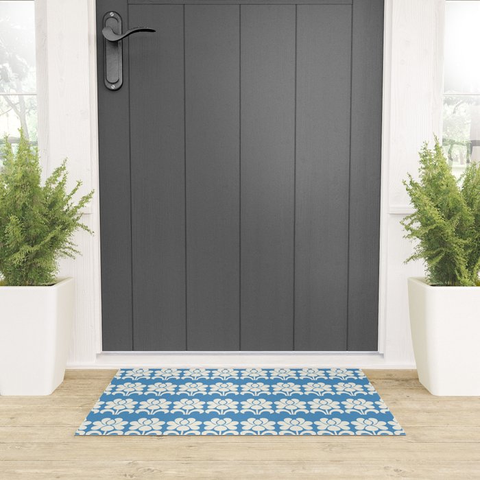 Charming Nostalgia Vintage Floral Design Welcome Mat Gallery Image 3