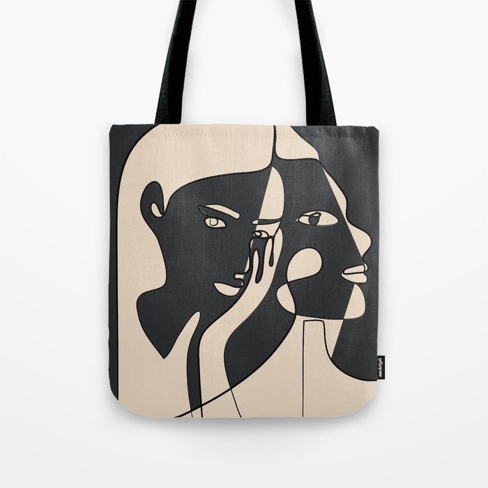Abstract Faces 14 Tote Bag Gallery Image 1