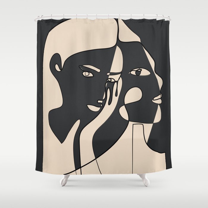 Abstract Faces 14 Shower Curtain Gallery Image 1