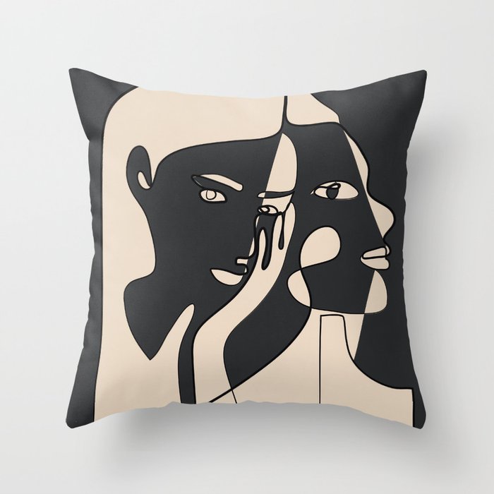 Abstract Faces 14 Throw Pillow Gallery Image 6