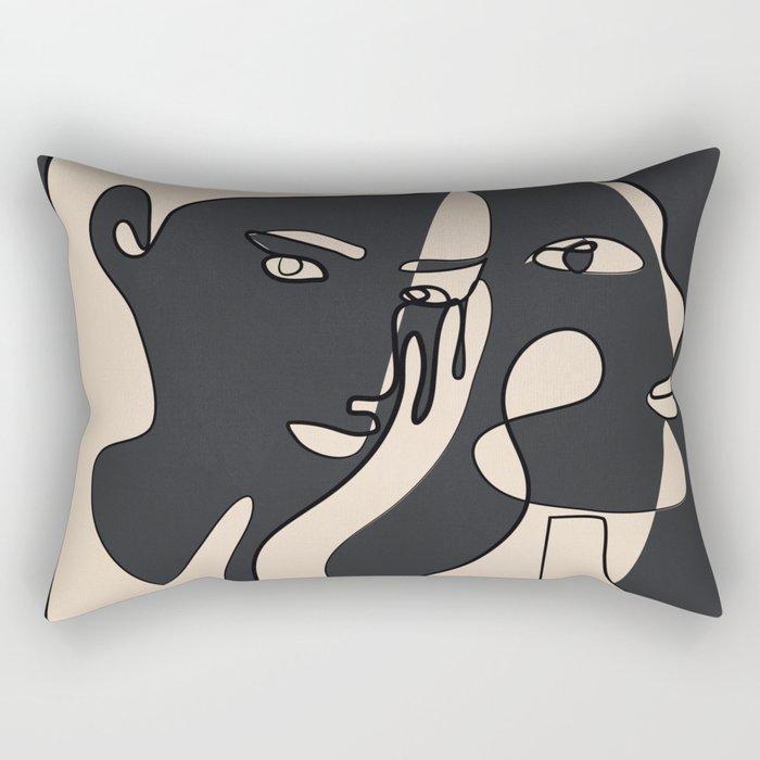 Abstract Faces 14 Rectangular Pillow Gallery Image 2