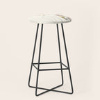 Colorful Thoughts Minimal Line Girl with Sunflowers Stool Gallery Image 1