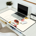 Colorful Thoughts Minimal Line Girl with Sunflowers Desk Mat Gallery Image 2