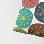 Atomic Dots Midcentury Modern Pattern in Mid Mod Colors on Cream  Pillow Sham Gallery Image 4