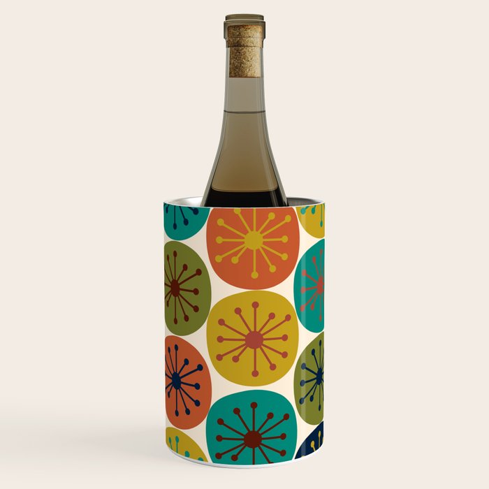 Atomic Dots Midcentury Modern Pattern in Mid Mod Colors on Cream  Wine Chiller Gallery Image 3