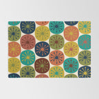 Atomic Dots Midcentury Modern Pattern in Mid Mod Colors on Cream  Rug Gallery Image 2