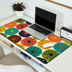 Atomic Dots Midcentury Modern Pattern in Mid Mod Colors on Cream  Desk Mat Gallery Image 2