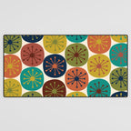Atomic Dots Midcentury Modern Pattern in Mid Mod Colors on Cream  Desk Mat Gallery Image 3