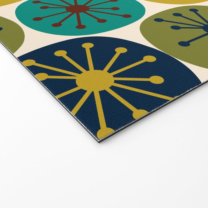 Atomic Dots Midcentury Modern Pattern in Mid Mod Colors on Cream  Welcome Mat Gallery Image 2