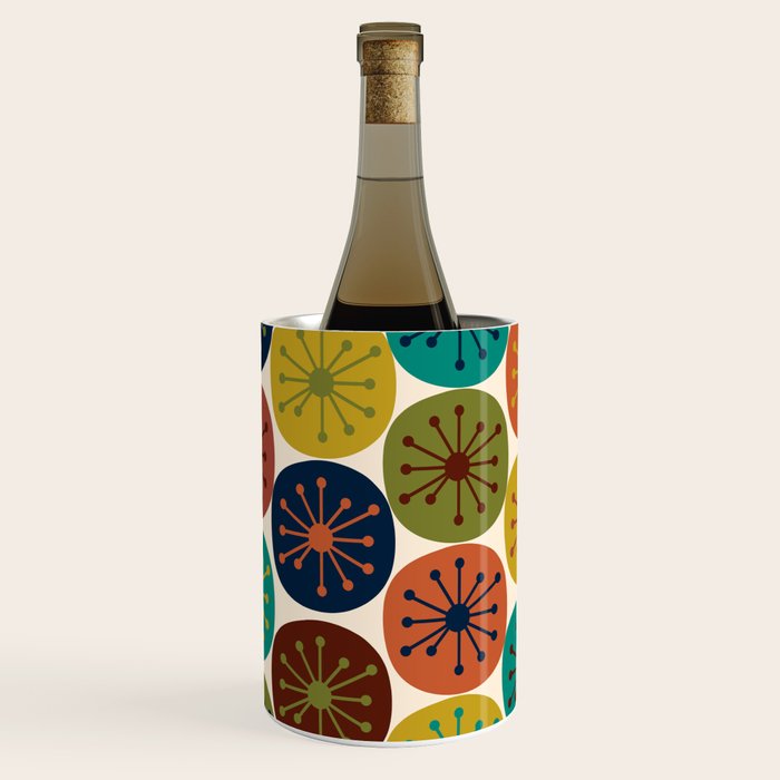 Atomic Dots Midcentury Modern Pattern in Mid Mod Colors on Cream  Wine Chiller Gallery Image 1