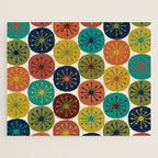 Atomic Dots Midcentury Modern Pattern in Mid Mod Colors on Cream  Jigsaw Puzzle Gallery Image 1