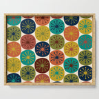 Atomic Dots Midcentury Modern Pattern in Mid Mod Colors on Cream  Serving Tray Gallery Image 1