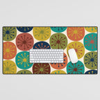 Atomic Dots Midcentury Modern Pattern in Mid Mod Colors on Cream  Desk Mat Gallery Image 1