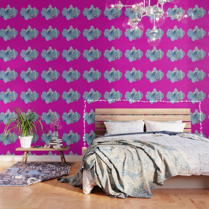 Hot Pink Blue and White Ginger Jars  Wallpaper Gallery Image 3