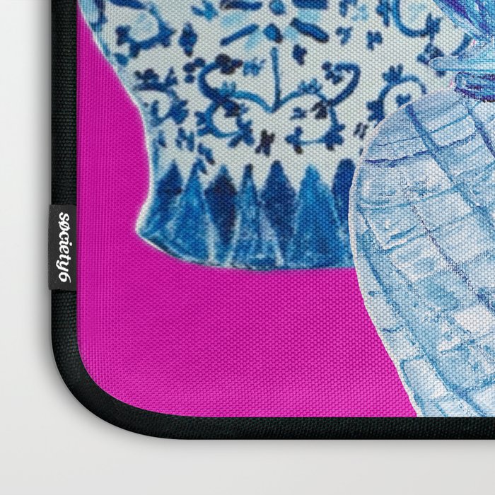 Hot Pink Blue and White Ginger Jars  Laptop Sleeve Gallery Image 3