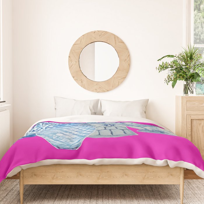 Hot Pink Blue and White Ginger Jars  Duvet Cover Gallery Image 3