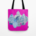 Hot Pink Blue and White Ginger Jars  Tote Bag Gallery Image 1