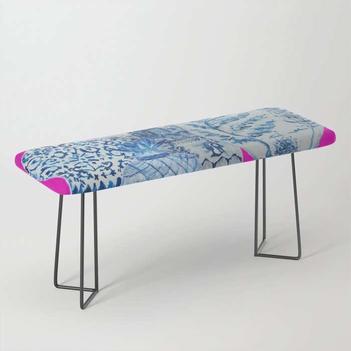 Hot Pink Blue and White Ginger Jars  Bench Gallery Image 1