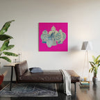 Hot Pink Blue and White Ginger Jars  Wood Wall Art Gallery Image 2
