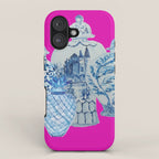 Hot Pink Blue and White Ginger Jars  iPhone Case Gallery Image 1